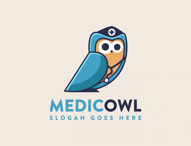 Medical owl logo template