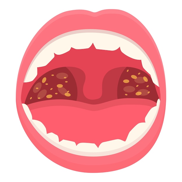 Vector medical pain mouth icon cartoon vector throat health dentist disease