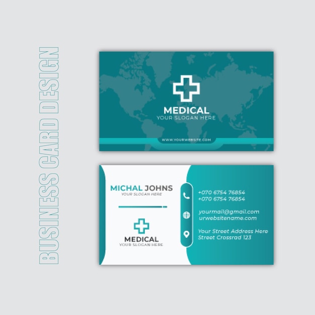 Medical or pharmacy business card template vector design