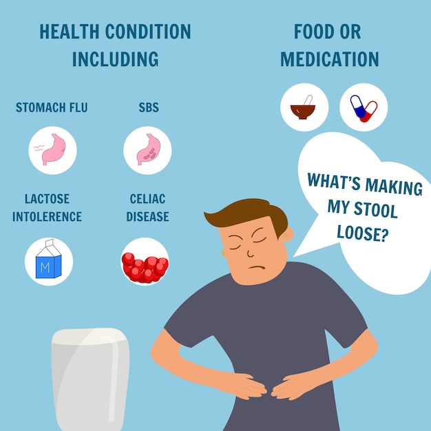 Vector medical picture of proctology problem n vector illustration