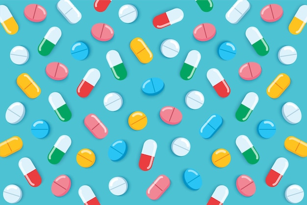 medical pills and capsules pharmacy background