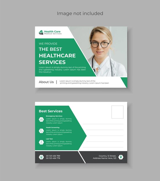 ベクトル 医療ポストカードのテンプレート
