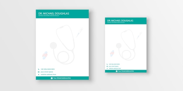 Vector medical prescription letterhead template