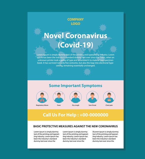 Medical product sale or coronavirus covid19 flyer template