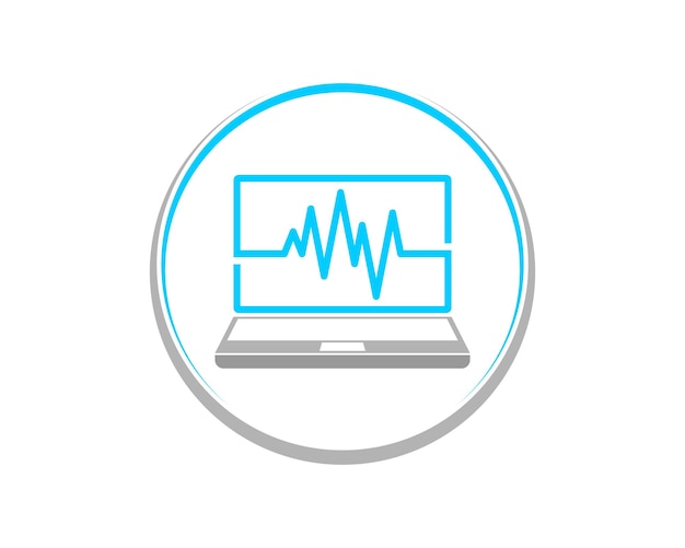 Medical pulse in the laptop logo