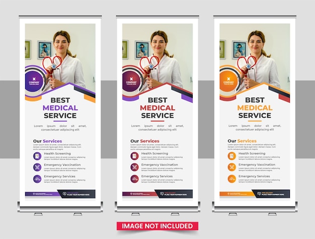 Vector medical rack card design template