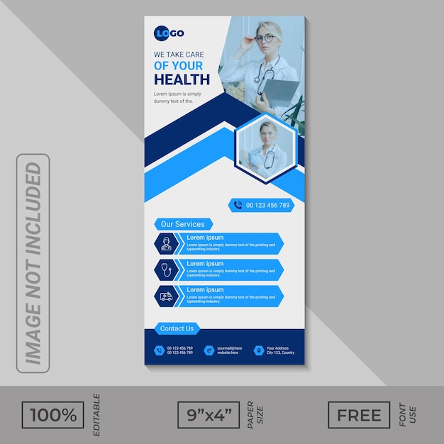 Vector medical rack card design