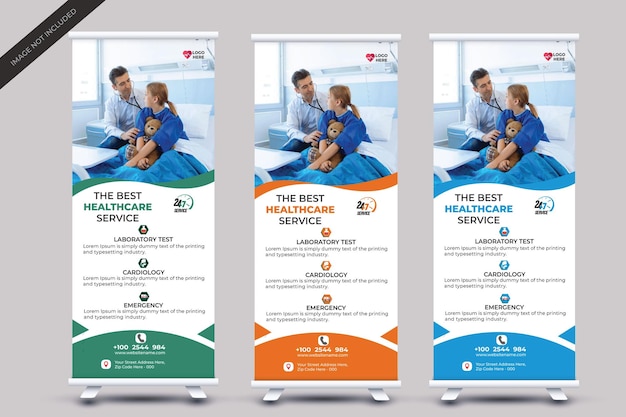 Medical rack card roll up banner or dl flyer templates