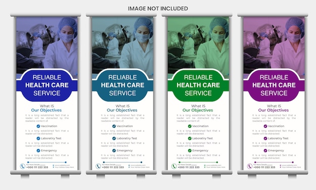 Medical rack card roll up banner ontwerp sjabloon