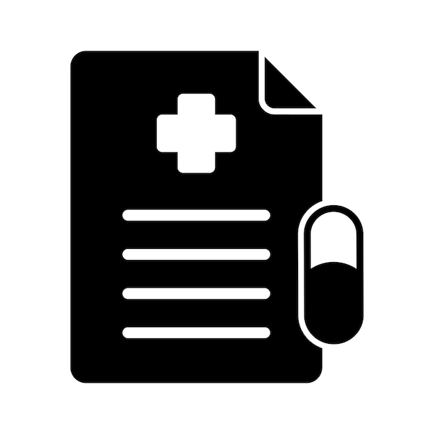 Medical recipe icon design vector template