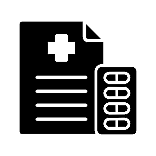 Medical recipe icon design vector template