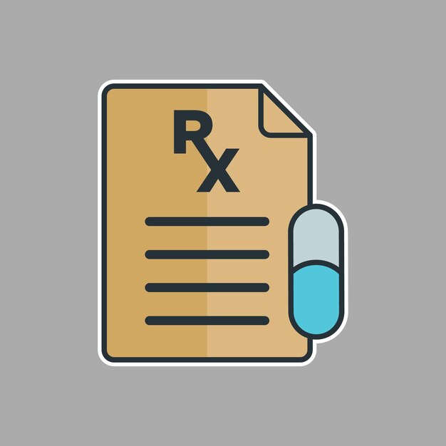 Medical recipe icon vector on trendy design