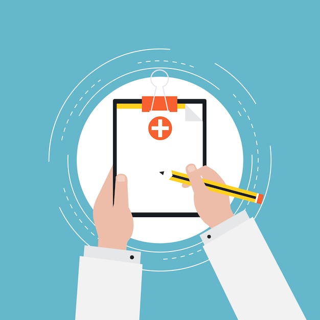 Vector medical report flat illustration design