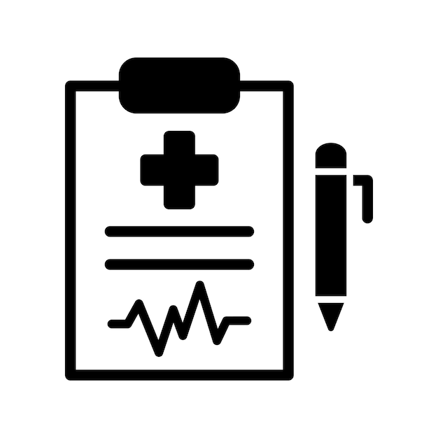 Medical report hearth pulse icon vector