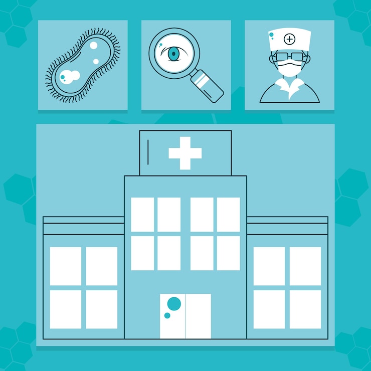 वेक्टर medical research icon set