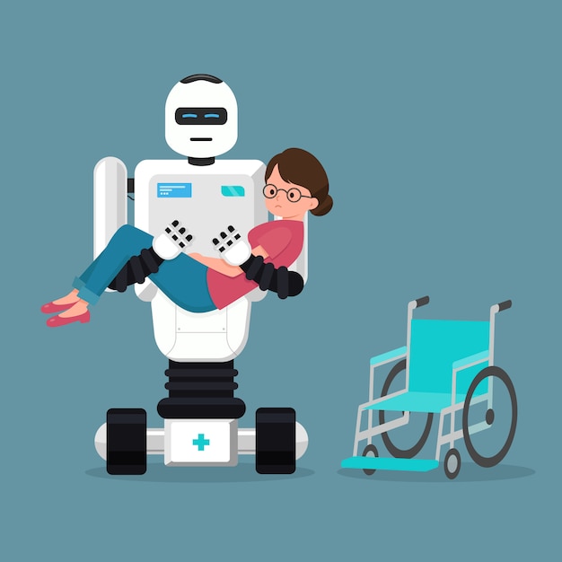 Медицинский робот заботится о пациенте