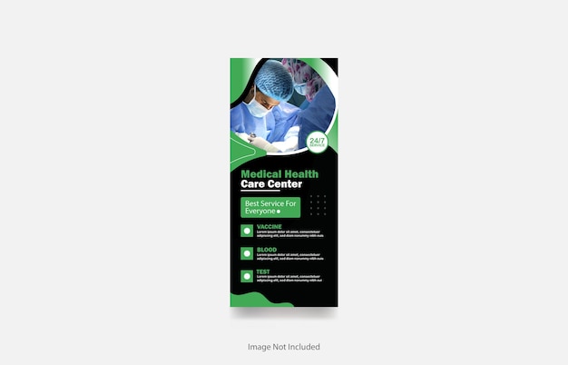 Medical roll up banner cover design post healthcare banner template