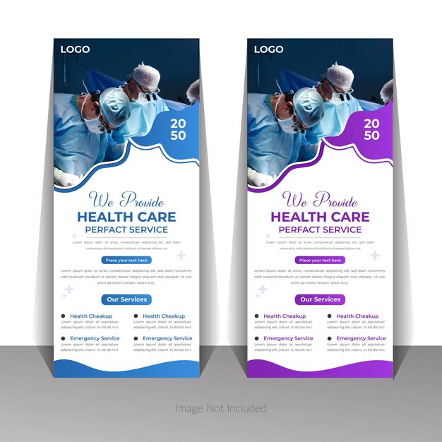 Vettore banner medico roll up design