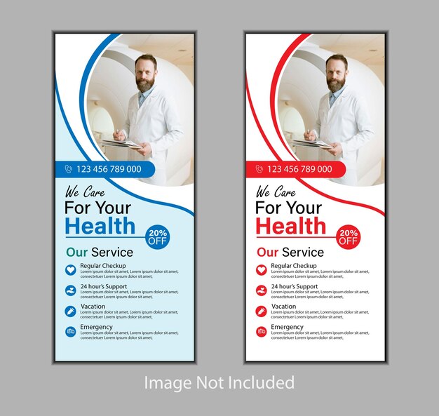 Vector medical rollup banner teemplate