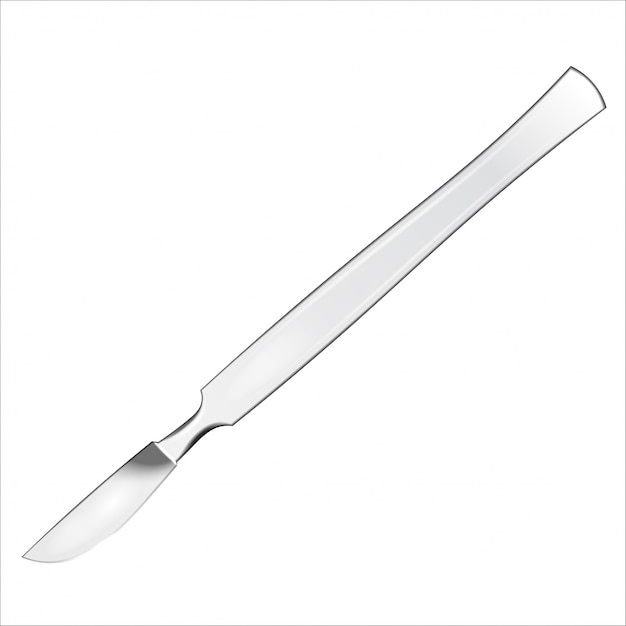 Medical scalpel on white