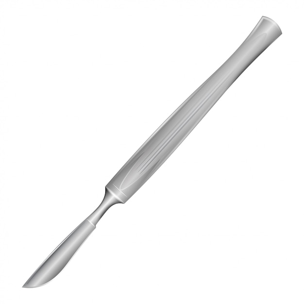 Vector medical scalpel on white