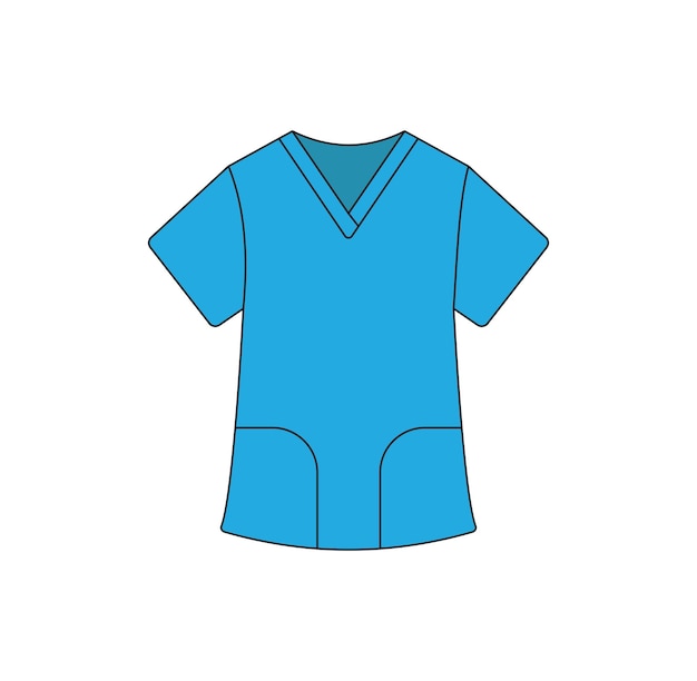 medical scrub vector illustration personal protective equipment uniform for doctor nurse