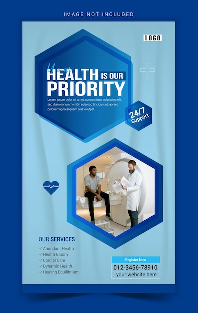 Medical service ads promotion Instagram story template design