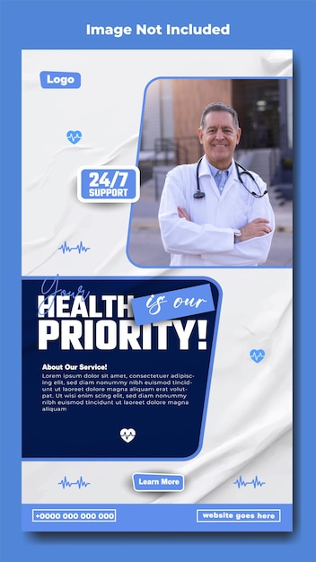 Medical service ads promotional Instagram story template design