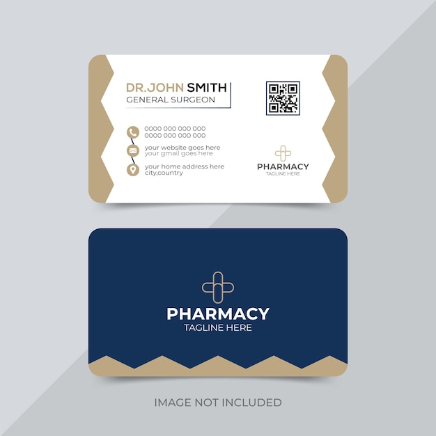 Шаблон дизайна визитной карточки врача медицинской службы