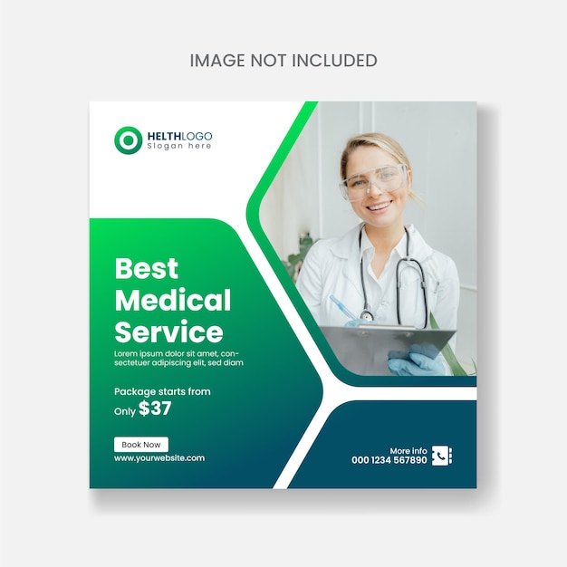 Vector medical service health social media post banner design free vector template