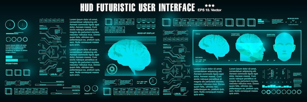 의료 서비스 Hud 미래형 가상 그래픽 터치 사용자 인터페이스 뇌 스캐닝 Hud 의료 가상 그래픽 터치 사용자 인터페이스