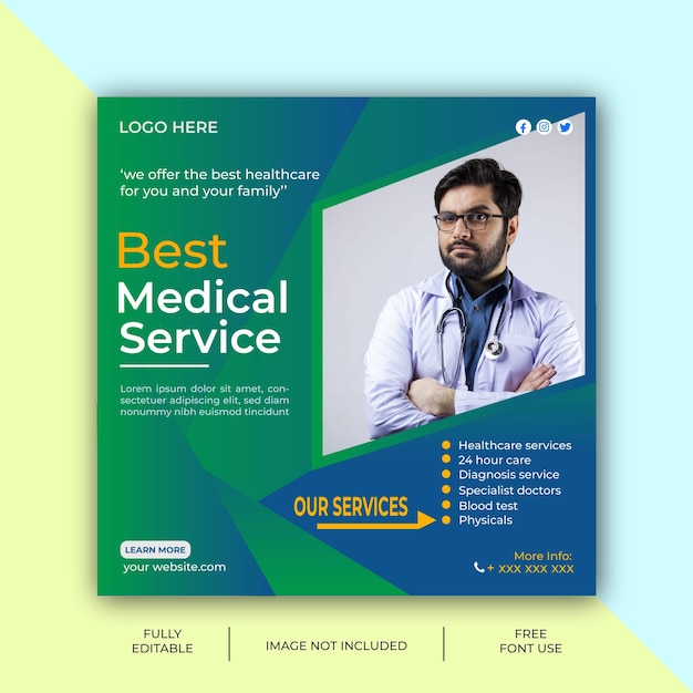 medical service social media ads design