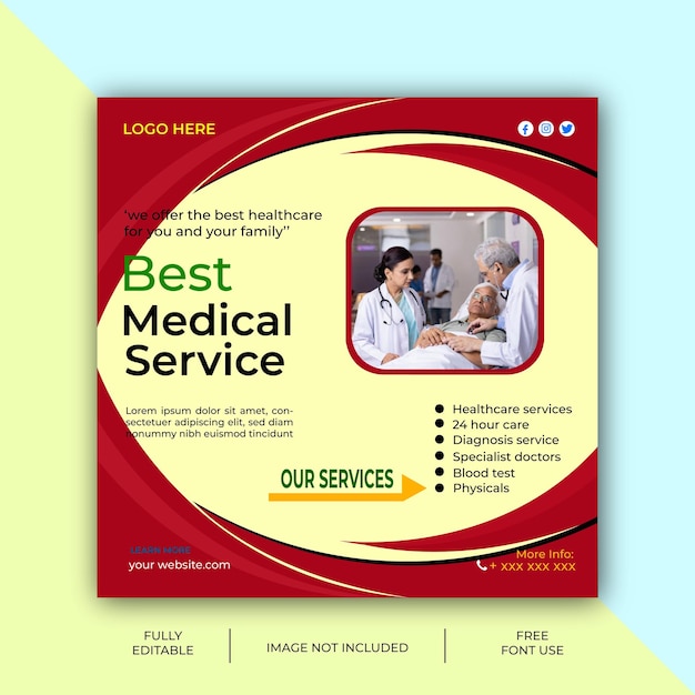 medical service social media ads design