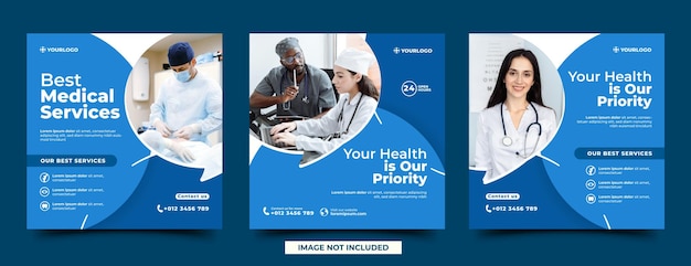 Medical service social media post template