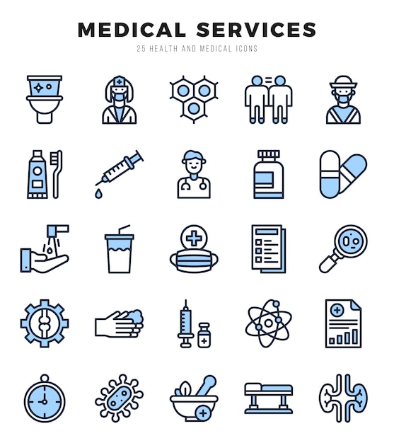 MEDICAL SERVICES icon pack for your website mobile presentation and logo design