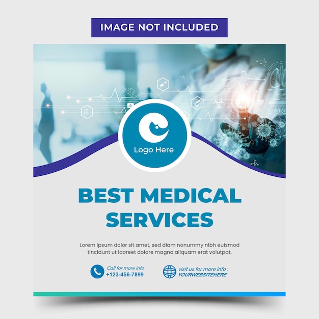 Medical services Post design for social media hospital and healthcare instagram clinic business