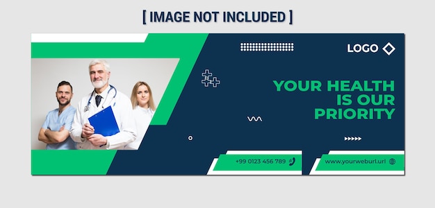 医療サービスは、Facebookの表紙とWebバナーのテンプレートを提供します
