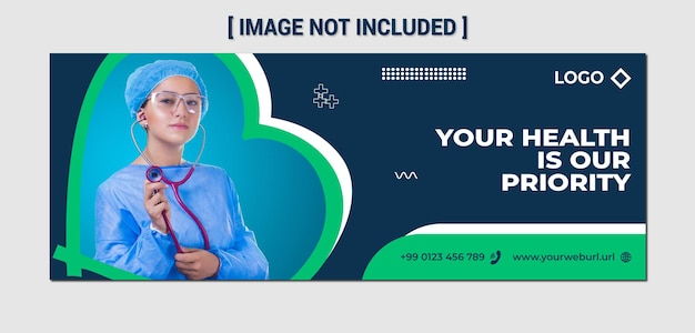 Vector medical services provide facebook cover and web banner template