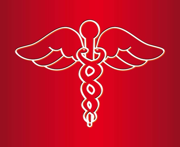 Vector medical sign over red background vector illustration