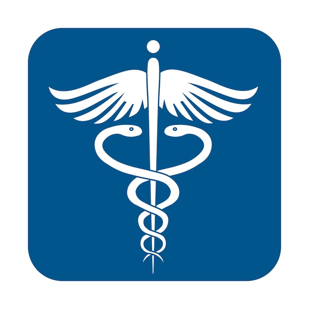 Vector medical sign snake icon hospital ambulance glyph style pictogram