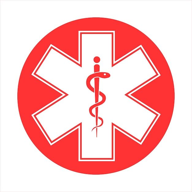 Medical sign star of life icon hospital ambulance star glyph style pictogram