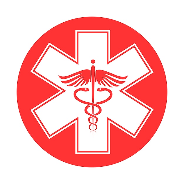 Медицинский знак "Звезда жизни" Пиктограмма в стиле звезды скорой помощи больницы