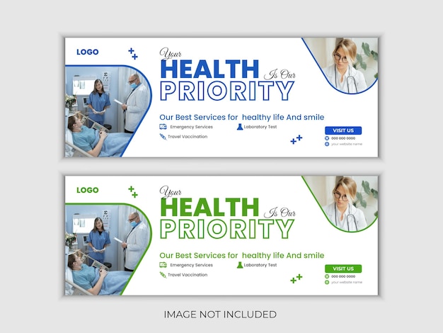 Vector medical social media banner or facebook cover design