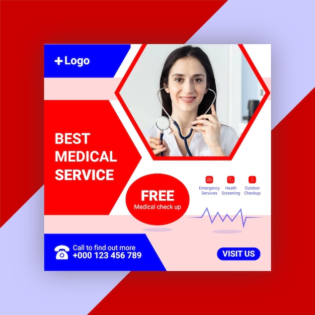 A medical social media banner template