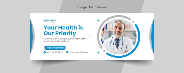 Medical social media facebook cover page template Premium Vector