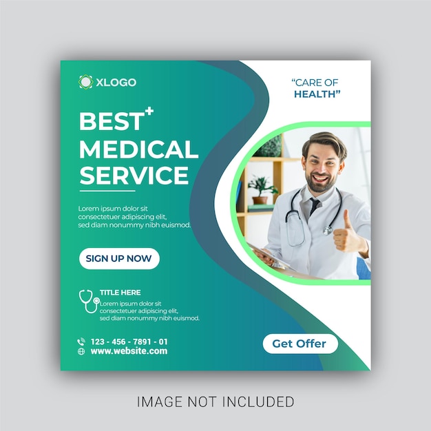 medical social media healthcare facebook instagram banner vector post