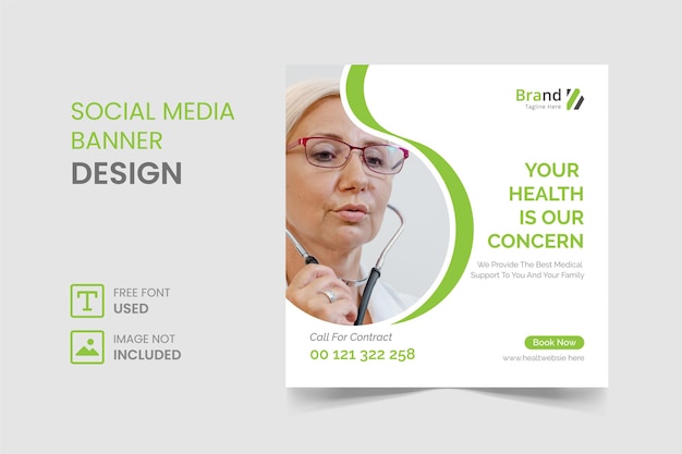 Vector medical social media instagram post or banner design