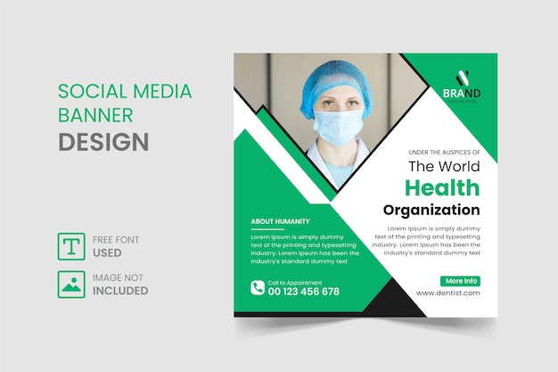 Vector medical social media instagram post banner and square flyer