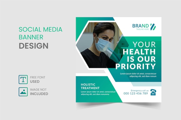 Vector medical social media instagram post and square flyer template