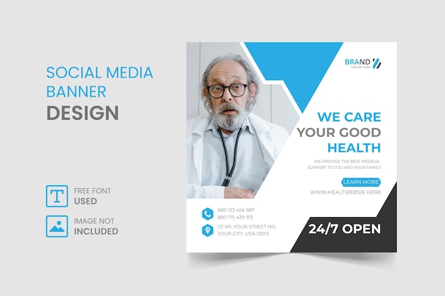 medical social media instagram post  web banner design